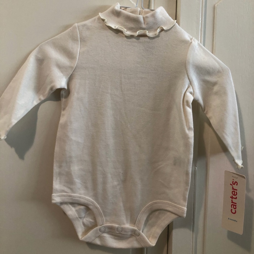 Carters White turtleneck bodysuit size 6 months